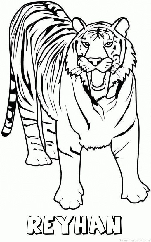 Reyhan tijger 2 kleurplaat