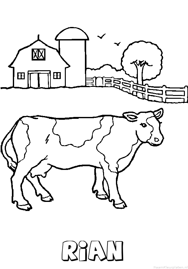 Rian koe kleurplaat