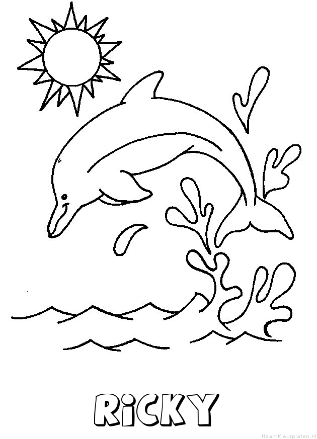 Ricky dolfijn kleurplaat