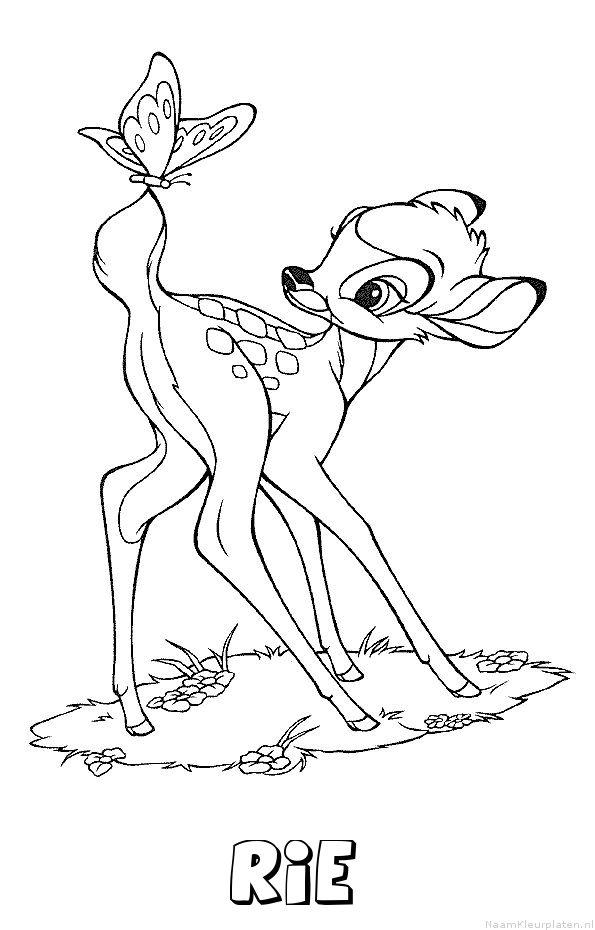 Rie bambi kleurplaat