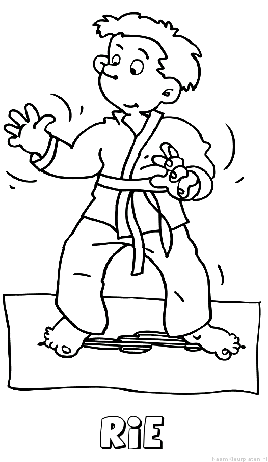 Rie judo kleurplaat