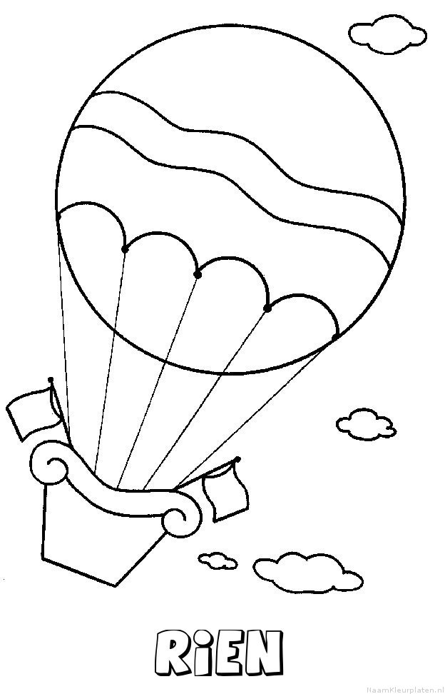 Rien luchtballon kleurplaat
