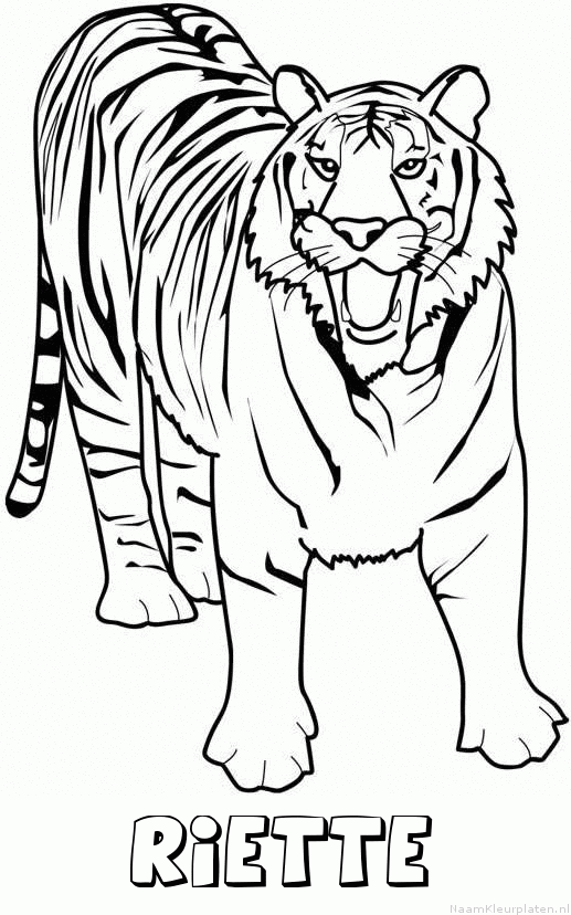 Riette tijger 2 kleurplaat