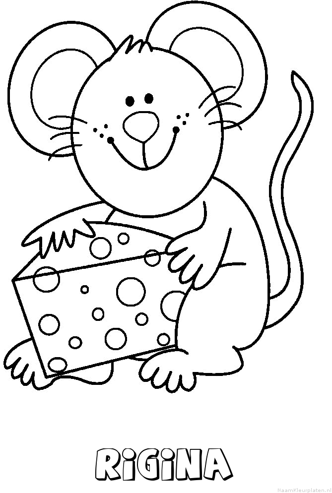 Rigina muis kaas kleurplaat