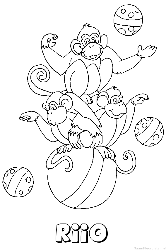 Riio apen circus kleurplaat