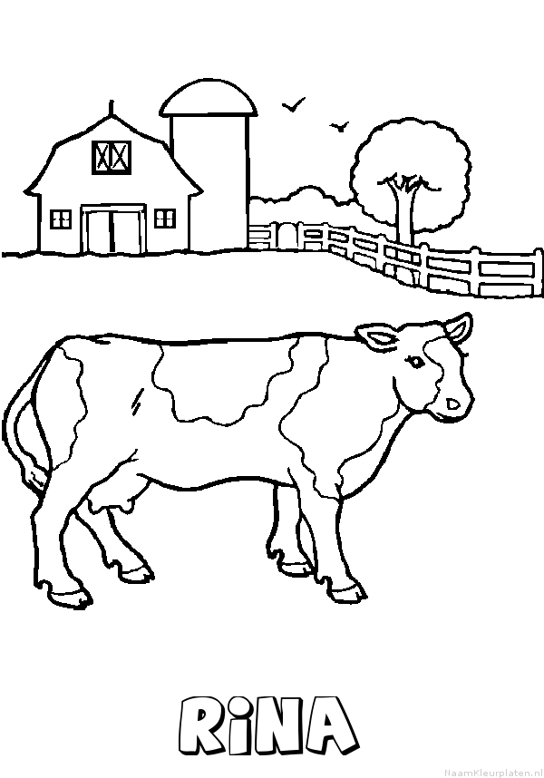 Rina koe kleurplaat