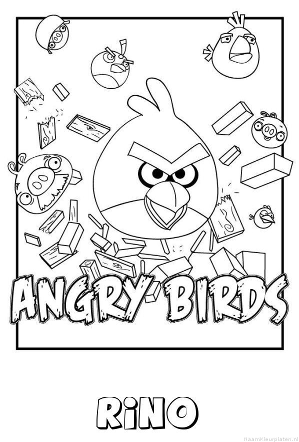 Rino angry birds kleurplaat