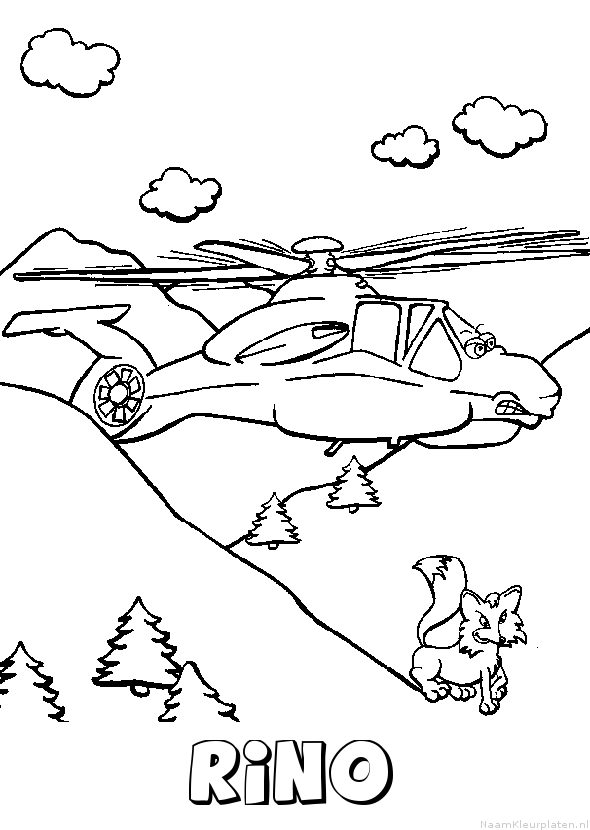 Rino helikopter kleurplaat