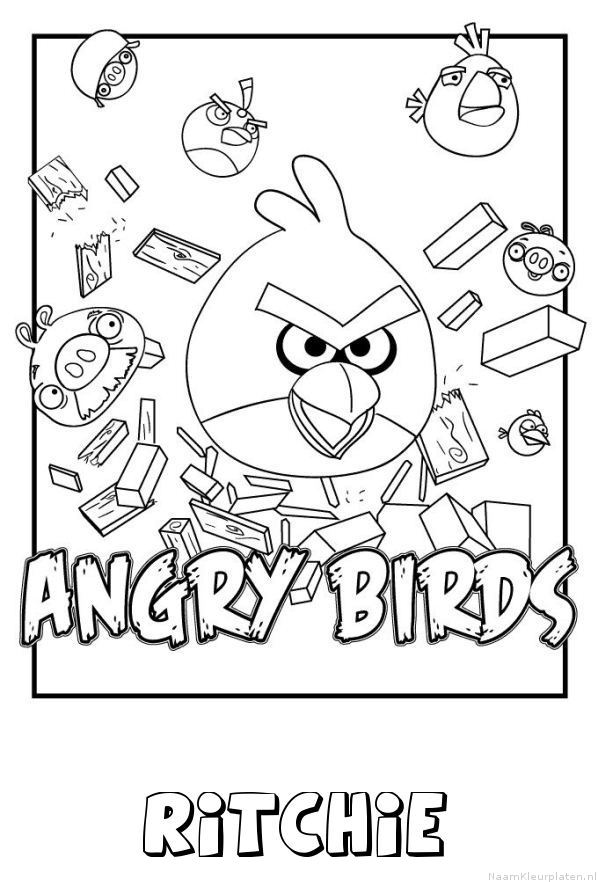 Ritchie angry birds kleurplaat