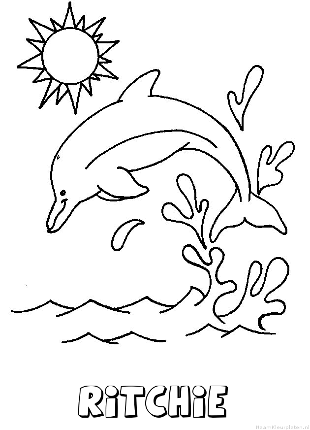 Ritchie dolfijn kleurplaat