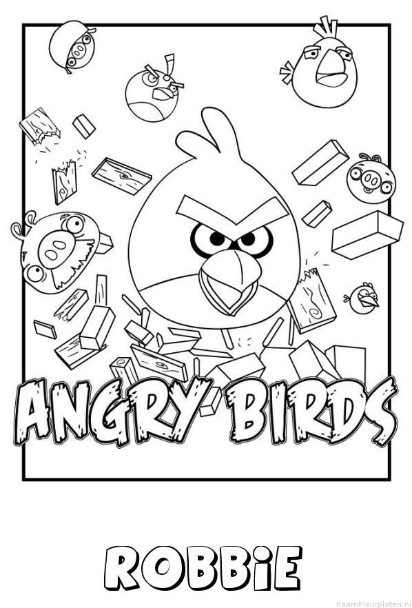 Robbie angry birds kleurplaat