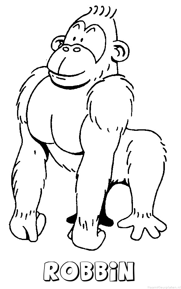 Robbin aap gorilla kleurplaat