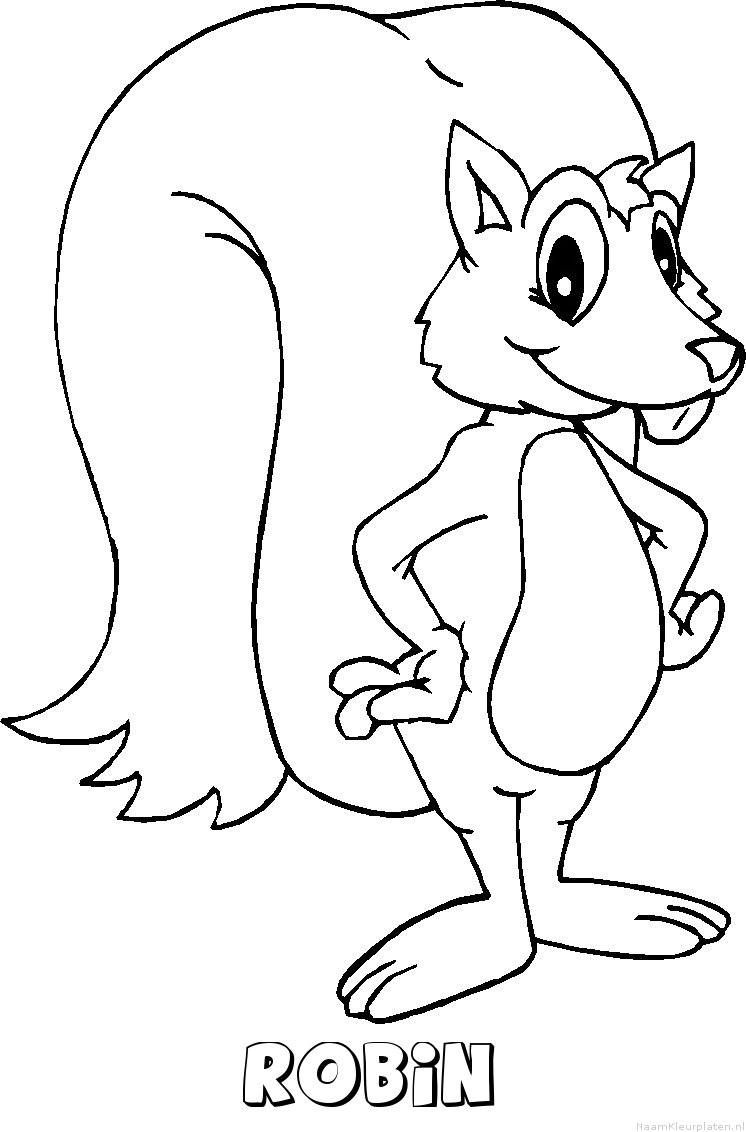 Robin eekhoorn kleurplaat
