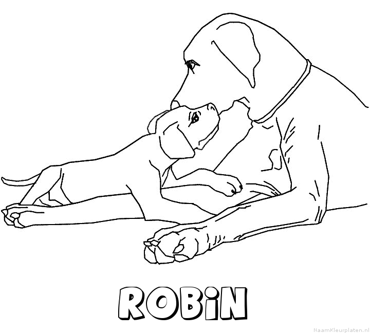 Robin hond puppy kleurplaat
