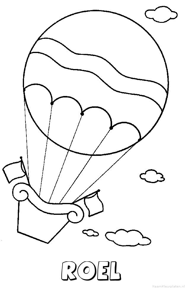 Roel luchtballon kleurplaat