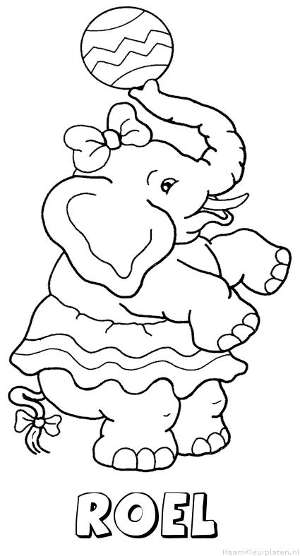 Roel olifant kleurplaat