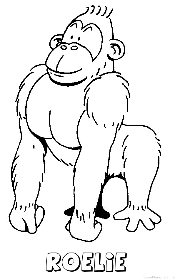 Roelie aap gorilla kleurplaat