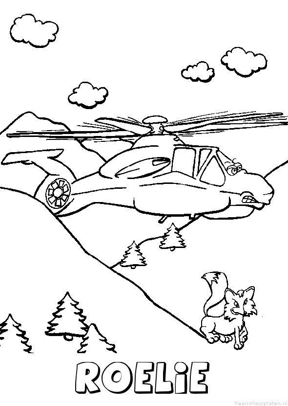 Roelie helikopter kleurplaat