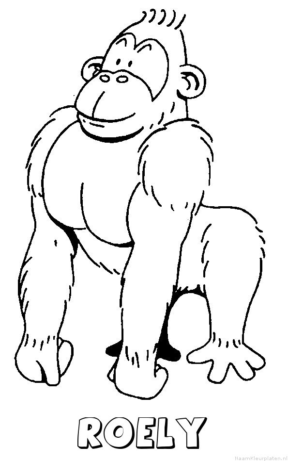 Roely aap gorilla kleurplaat