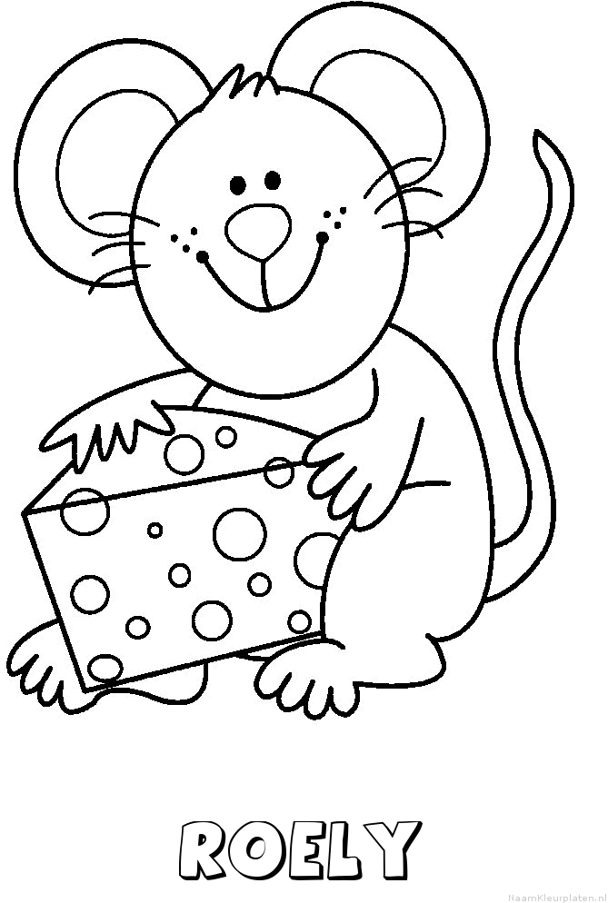 Roely muis kaas kleurplaat