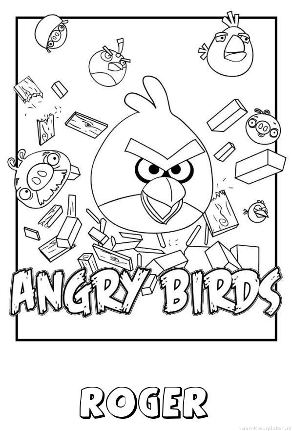 Roger angry birds kleurplaat