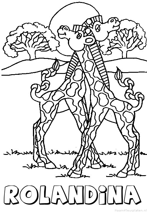 Rolandina giraffe koppel kleurplaat