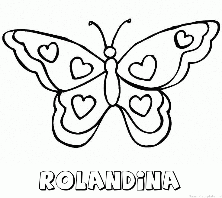 Rolandina vlinder hartjes kleurplaat