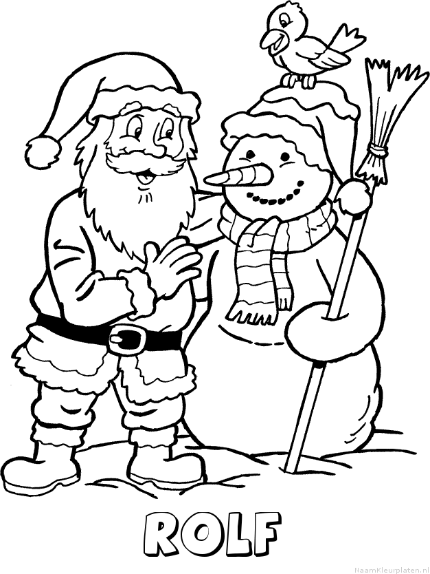 Rolf kerstman sneeuwpop kleurplaat