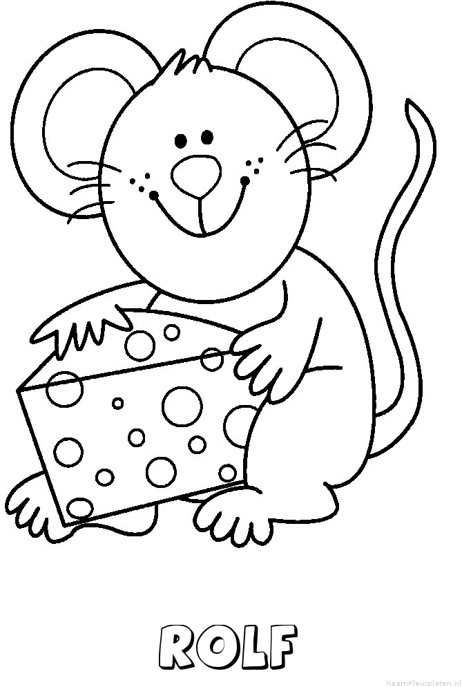 Rolf muis kaas kleurplaat