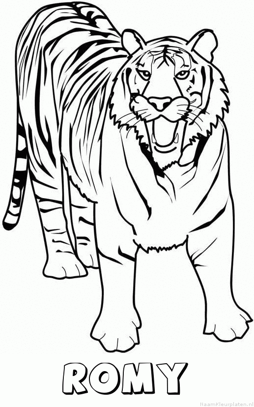 Romy tijger 2 kleurplaat