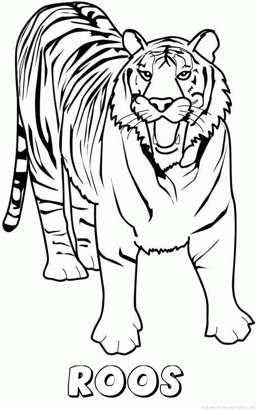Roos tijger 2 kleurplaat