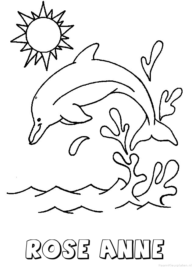 Rose anne dolfijn kleurplaat