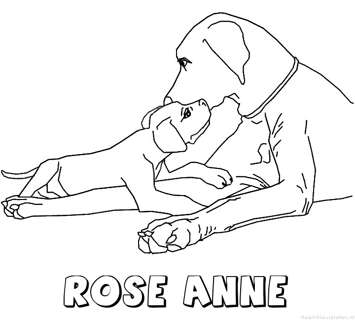 Rose anne hond puppy kleurplaat