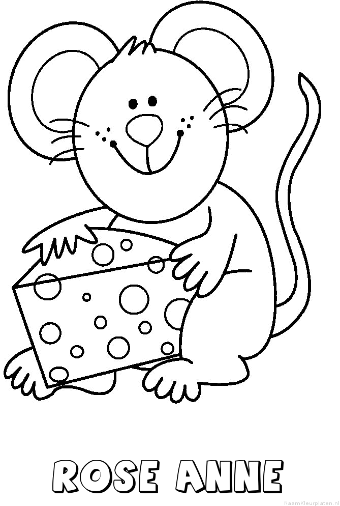 Rose anne muis kaas kleurplaat