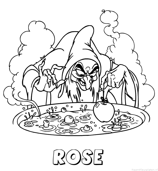 Rose heks kleurplaat