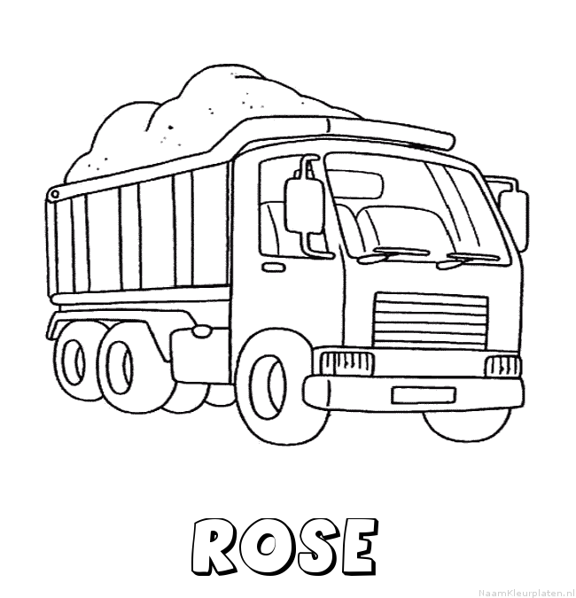 Rose vrachtwagen kleurplaat