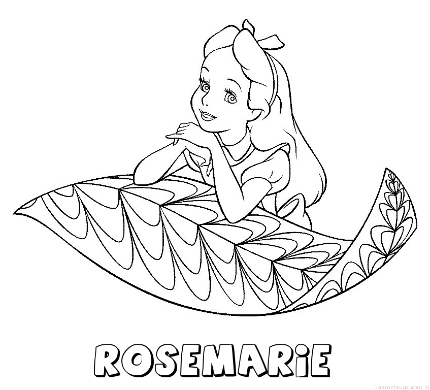 Rosemarie alice in wonderland kleurplaat