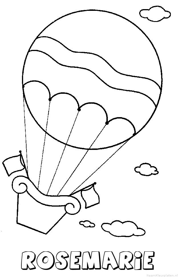 Rosemarie luchtballon kleurplaat