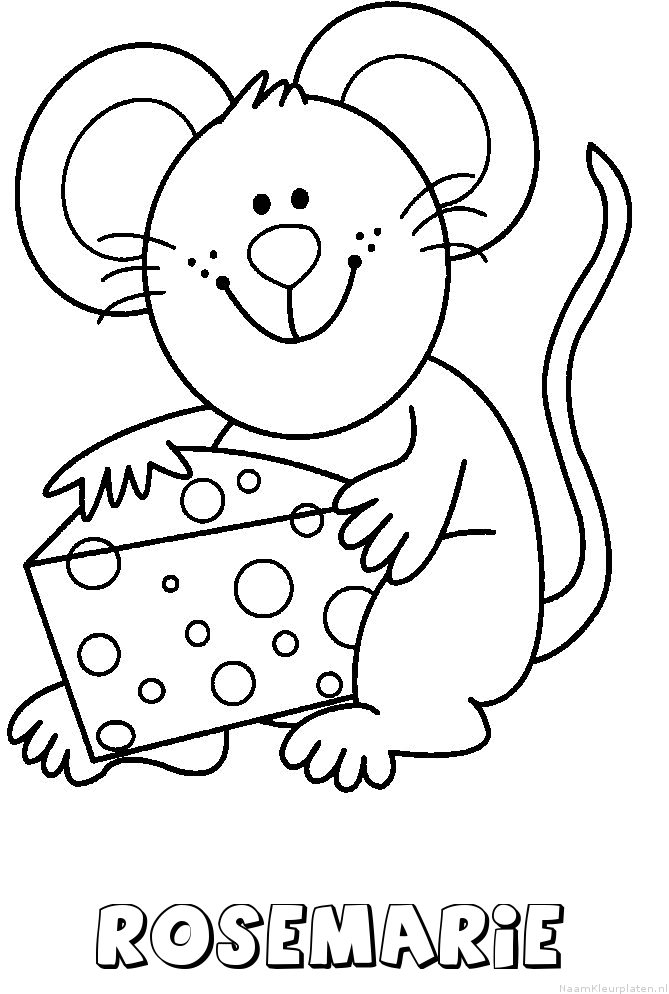 Rosemarie muis kaas kleurplaat