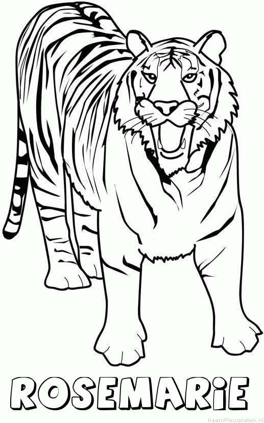 Rosemarie tijger 2 kleurplaat