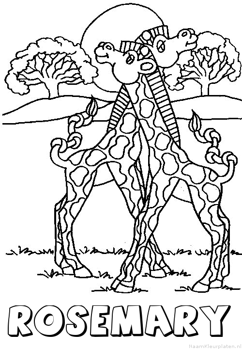 Rosemary giraffe koppel kleurplaat