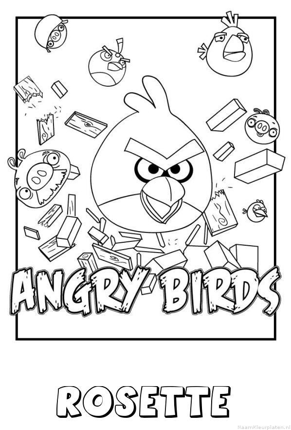 Rosette angry birds kleurplaat
