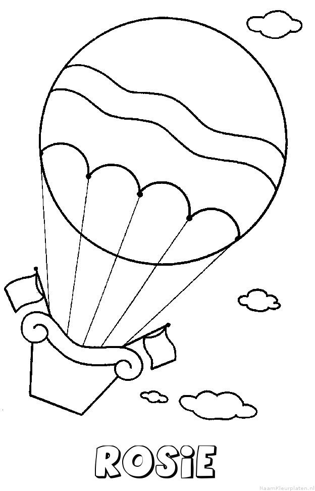 Rosie luchtballon kleurplaat