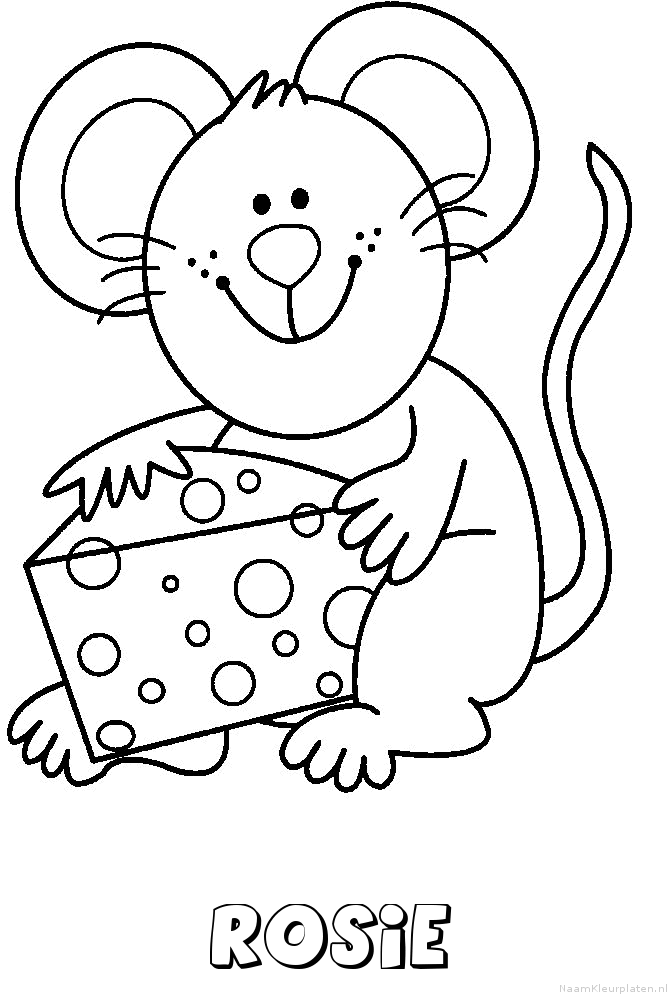 Rosie muis kaas kleurplaat