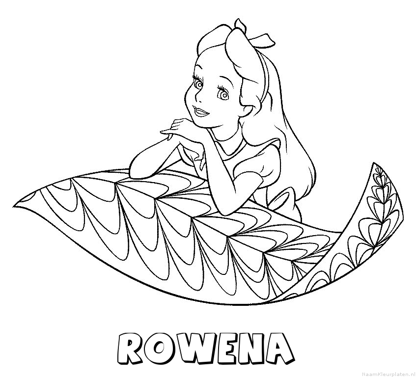 Rowena alice in wonderland kleurplaat
