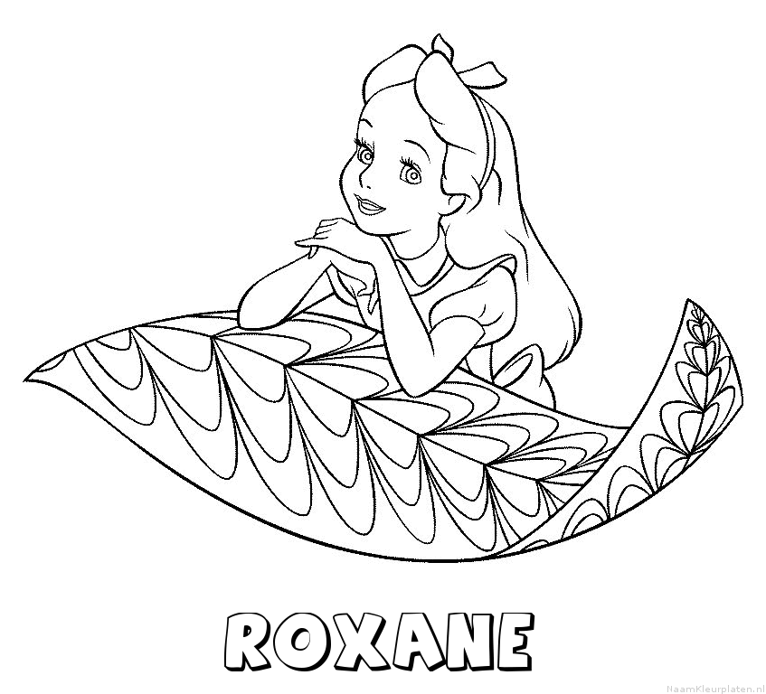Roxane alice in wonderland kleurplaat