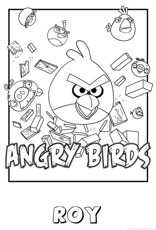 Roy angry birds kleurplaat