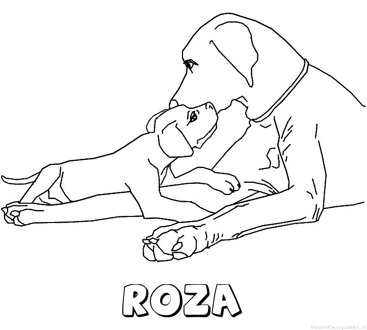 Roza hond puppy kleurplaat