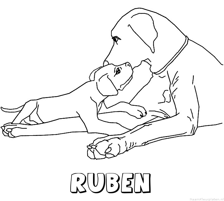 Ruben hond puppy kleurplaat