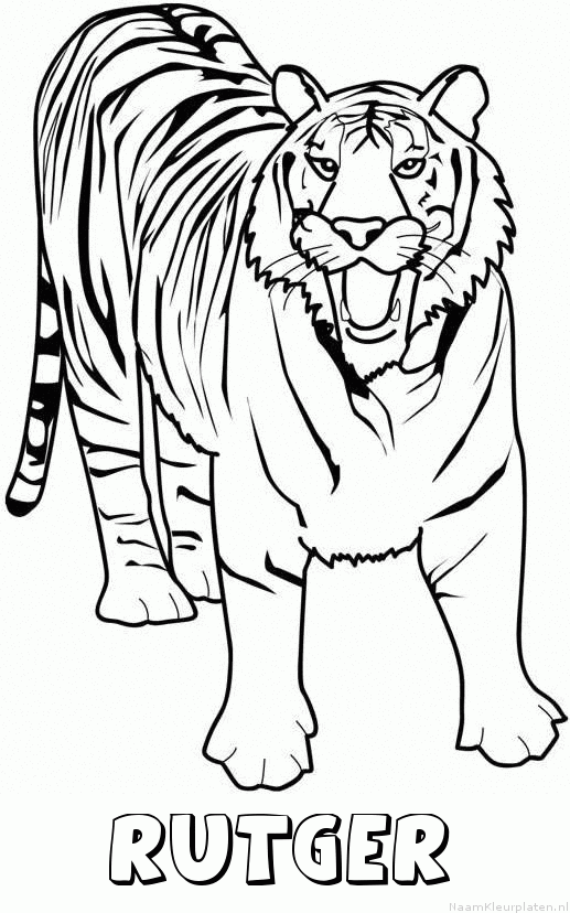 Rutger tijger 2 kleurplaat